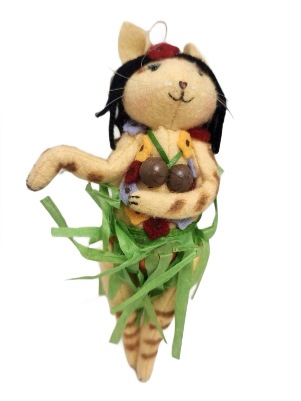 RARE 1990 Heart Felts Midwest of  Cannon Falls - HULA DANCER KITTY CAT Ornament